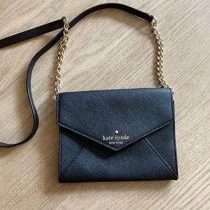Kate Spade Saffiano Black Envelope Crossbody